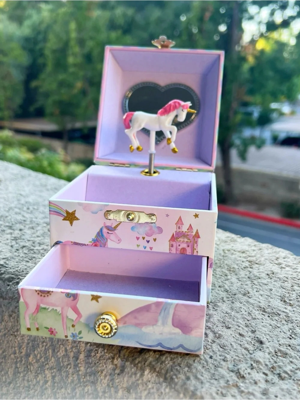 Jewelkeeper- Girls Unicorn One Drawer Jewelry Box Pink